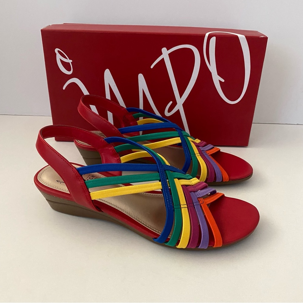 Impo Rosie Wedge Sandals Rainbow Bright Multi 6.5